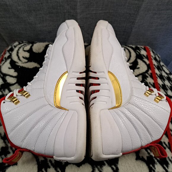Nike Air Jordan Men Air Jordan 12 White Leather Sneakers Size 9 main image 10